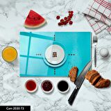 ANTİBAKTERİYEL CAM KESME TAHTASI | BASKILI KESİM TABLASI | 25x35 cm
